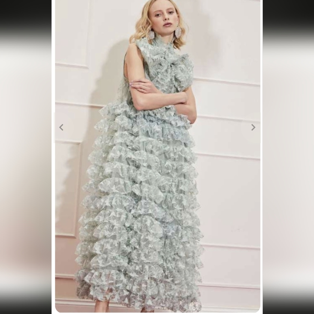 Sister Jane Dream Like a butterfly Lucite Green Floral Maxi lace dress size S